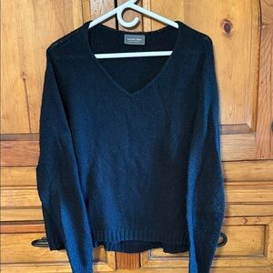 Wooden Ships Black V-Neck Sweater